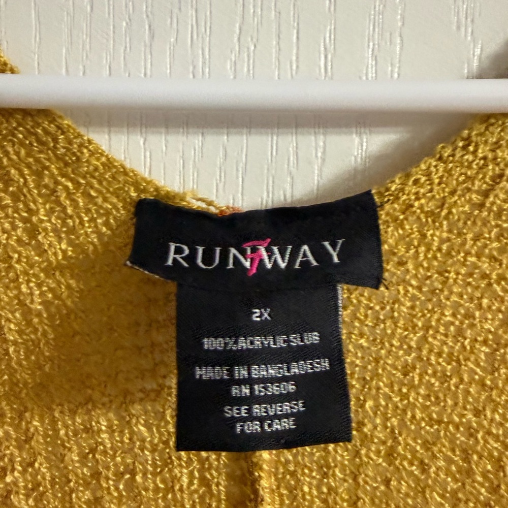 Runway 7 Multi Color Striped Open Front Cardigan 2X.  F-214 - Picture 2 of 4